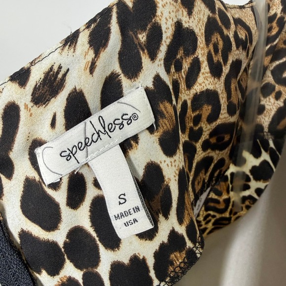 Speechless Leopard Print Mini Slip Dress Small Y2K 90s Spaghetti Strap Cowl Neck - Picture 7 of 9